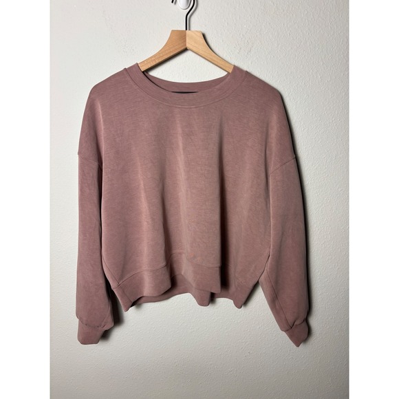 Lululemon Tops - 🩵Lululemon Softstreme Perfectly Oversized Cropped Crew Twilight Rose Size 10